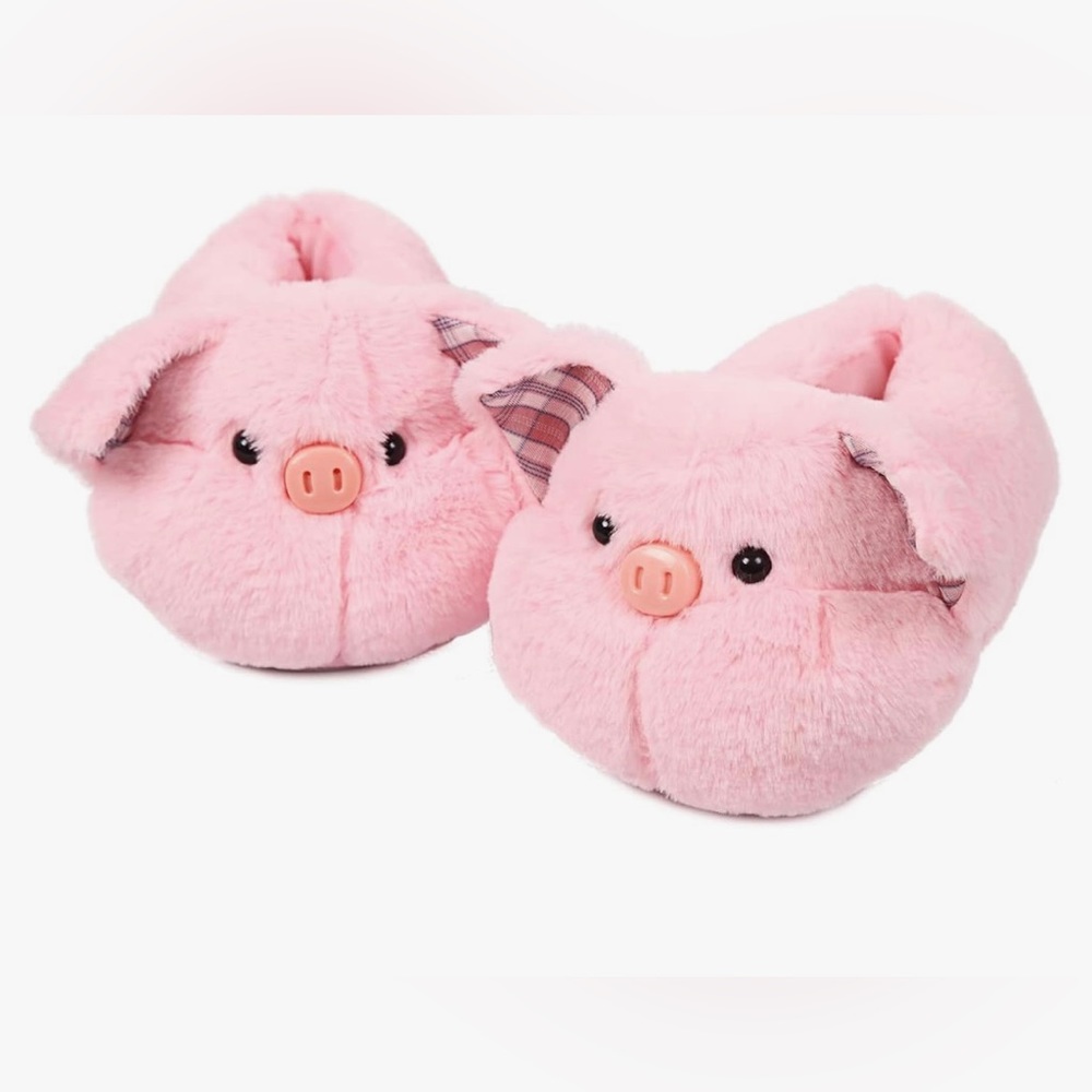 NWT pink pig slippers size 7.5